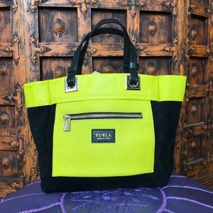 Furla mini bag in black and lime green